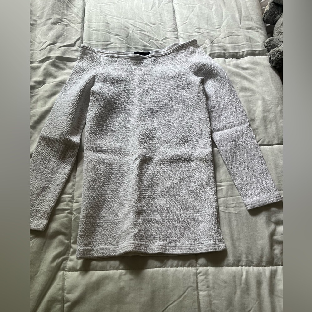 White Off-Shoulder Women's Sweater